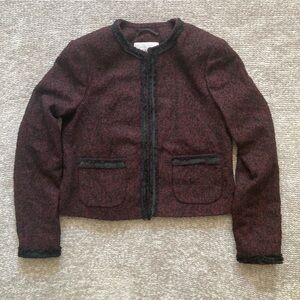 L.K. Bennett Cheryl Bouclé Tweed Jacket Size 8 Black Pink NWT Elegant Trim